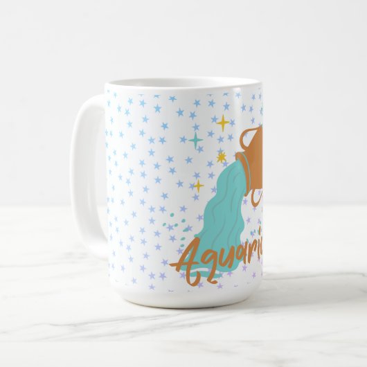 アクアリモダンウス水受け〔占星術の〕十二宮図 コーヒーマグカップ (正面左)