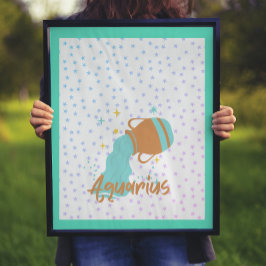 アクアリモダンウス水受け〔占星術の〕十二宮図 ポスター