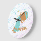 アクアリモダンウス水受け〔占星術の〕十二宮図 ラージ壁時計 (傾斜)