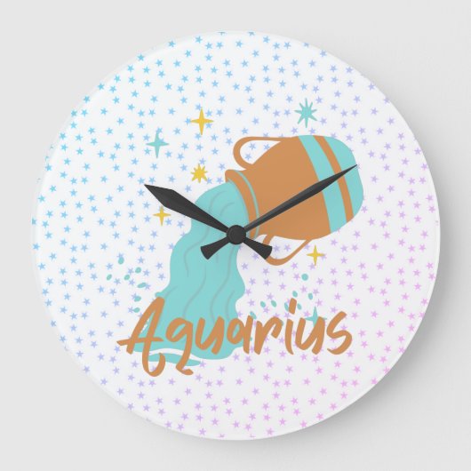 アクアリモダンウス水受け〔占星術の〕十二宮図 ラージ壁時計 (正面)