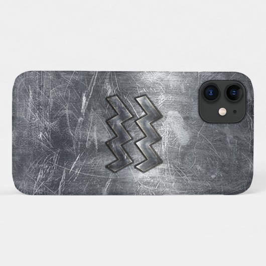 アクアリモダンウス〔占星術の〕十二宮図動揺してシルバー鋼 Case-Mate iPhoneケース (裏面(横))