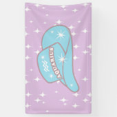 アクアリモダンウス〔占星術の〕十二宮図女性のカーボーイハット薄紫 横断幕 (縦)