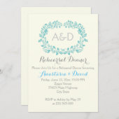 アクアリーフイニシャル結婚のリハーサルディナー 招待状 (正面/裏面)