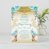 アクアルティール(緑がかった色)ターコイズ1ホース&ブーツキンセアニェラ 招待状 (スタンド正面)