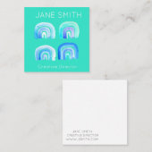 アクアレインボーモダンインスピレーションクリエイティブ業 スクエア名刺 (正面/裏面)