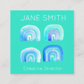 アクアレインボーモダンインスピレーションクリエイティブ業 スクエア名刺 (正面)