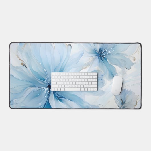 アクアレエレガントルフローラ開花水彩 デスクマット (キーボード&マウス)