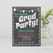 アクアレッドシャルボード卒業パーティー招待状 招待状 (スタンド正面)