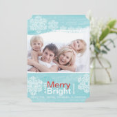 アクアレッドスノーフレークメリーブライトファミリーフォトカード シーズンカード (スタンド正面)