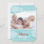 アクアレッドスノーフレークメリーブライトファミリーフォトカード シーズンカード (正面)