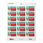 アクアレッドレトロトナディアツリーラージ差出人住所 ラベル (フルシート)