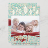 アクアレッドレトロメリーとブライトファミリーフォトカード シーズンカード (正面/裏面)