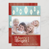 アクアレッドレトロメリーとブライトファミリーフォトカード シーズンカード (正面/裏面)