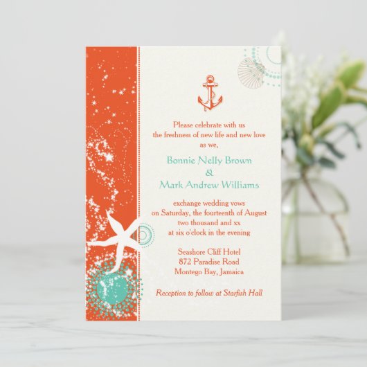 アクアレッド航海の結婚お祝い 招待状 (スタンド正面)