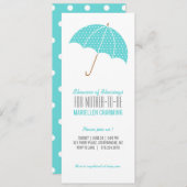 アクアレトロ水玉模様ベビーシャワー散水 招待状 (正面/裏面)