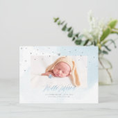 アクアレルコンフェッティ出産お礼 女の子 招待状 (スタンド正面)