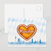 アクアレルスタイルとシルエットのジンジャーブレッドハート シーズンポストカード (正面/裏面)