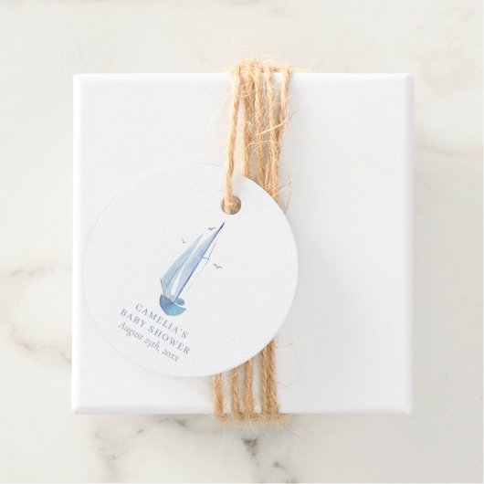 アクアレルセイボートベビーシャワーアホイボーイズ フェイバータグ (インサイチュ)