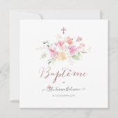 アクアレルフラワーズドゥポワスフェイレパートデバプテメ 招待状 (正面)