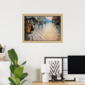 アクアレルベルリン通りインザレイン ポスター (ホームオフィス)