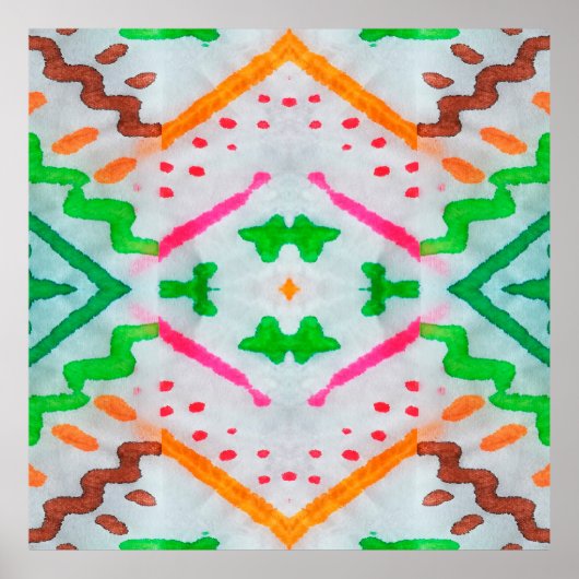 アクアレルボホデコール。ボホブルー枕。アクアレル ポスター (正面)