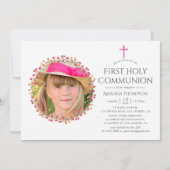 アクアレルワイルドフラワーファースト聖餐式 招待状 (正面)