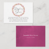 アクアレルワイルドフラワーベイビーシャワーディスプレイシャワー エンクロージャーカード (正面/裏面)