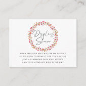 アクアレルワイルドフラワーベイビーシャワーディスプレイシャワー エンクロージャーカード (正面)