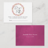 アクアレルワイルドフラワーベビーシャワーおむつラッフル エンクロージャーカード (正面/裏面)