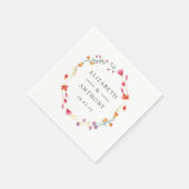 アクアレルワイルドフラワー春の結婚式 スタンダードカクテルナプキン (角)