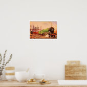 アクアレルヴィンテージ機関車スコッ飛んでいるツマン ポスター (キッチン)