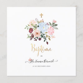 アクアレル小さな花の洗礼のお知らせ 招待状
