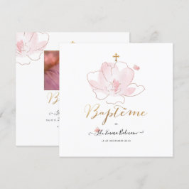アクアレル・フラワーズ　洗礼のお知らせ 招待状