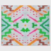 アクアレル・ボホ・デコール。ぼほブルー枕。アクアレル  ラッピングペーパー (フラット)