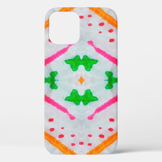 アクアレル・ボホ・デコール。ぼほブルー枕。アクアレル  Case-Mate iPhoneケース (裏面)