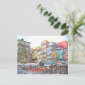 アクアレル。Stadtansicht von Porto am Douro. ポストカード (スタンド正面)