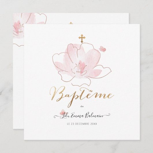 アクアレレフルエルフェアールデバプテメ 招待状 (正面/裏面)