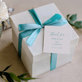 アクアロマンティックな結婚式の引き出物タグ Thank You フェイバータグ