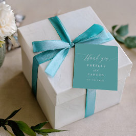 アクアロマンティックな結婚式の引き出物タグ Thank You フェイバータグ