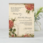 アクアンクリームヴィンテージエッフェルタワーバラ結婚ズ 招待状 (スタンド正面)