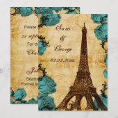 アクアヴィンテージエッフェルタワーパリ日付を保存 セーブザデート (正面/裏面)