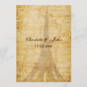 アクアヴィンテージエッフェルタワー結婚パリのメニューカード メニュー (裏面)