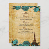 アクアヴィンテージエッフェルタワー結婚パリのメニューカード メニュー (正面/裏面)