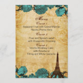 アクアヴィンテージエッフェルタワー結婚パリのメニューカード メニュー (正面)