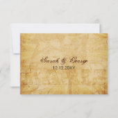 アクアヴィンテージエッフェルタワー結婚式rsvp 3.5 x 5 出欠カード (裏面)