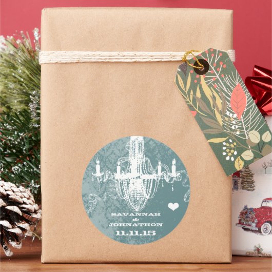 アクアヴィンテージダマスクシャンデリア ラウンドシール (クリスマス)