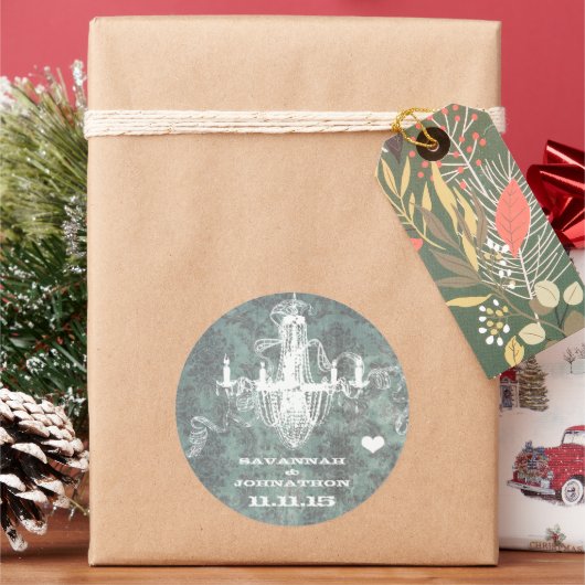 アクアヴィンテージダマスクシャンデリア ラウンドシール (クリスマス)