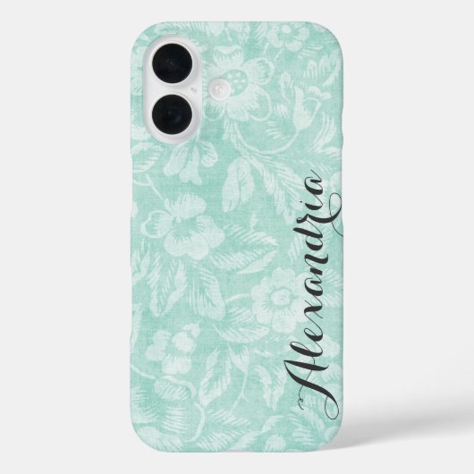 アクアヴィンテージフローラプリントモノグラム Case-Mate iPhoneケース (裏面)