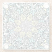 アクア万華鏡のように千変万化するパターンガラスコースター ガラスコースター (裏面)