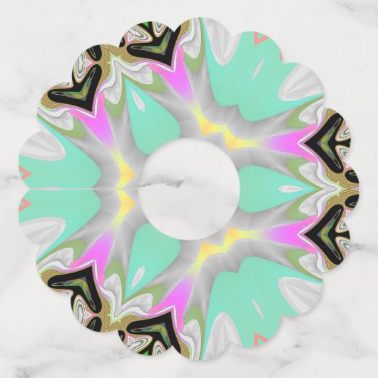 アクア万華鏡のように千変万化するパターンホタテ ワイングラスタグ (正面)